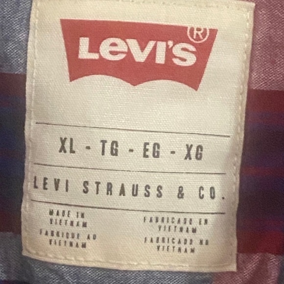 Levi’s Men’s XL Modern Fit Pearl Snap Long Sleeve Plaid Shirt - Picture 5 of 8